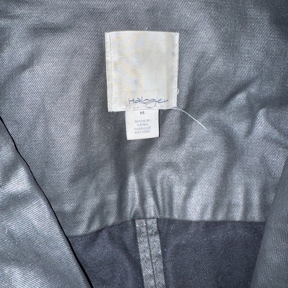 Halogen Women's Charcoal/Black Leather Jacket - Picture 4 of 4